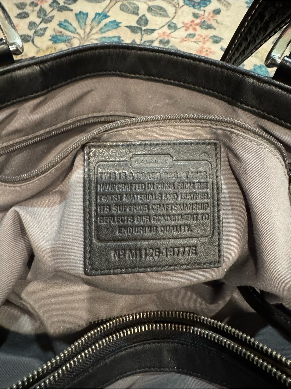 Coach Black Signature Jacquard Shoulder Tote - Picture 6 of 12